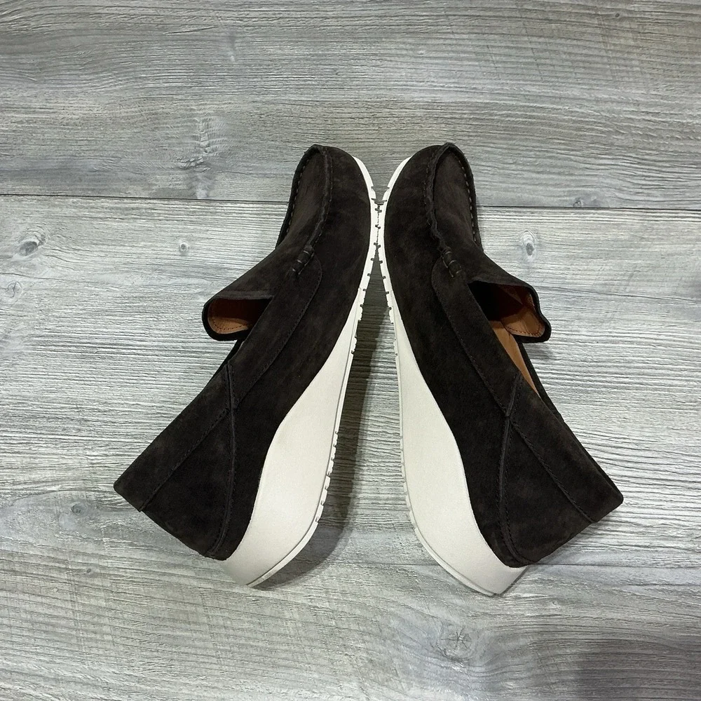Olukai Men's Size 9.5 M Chocolate Brown Ka'a Slip-On Suede Driving Loafers